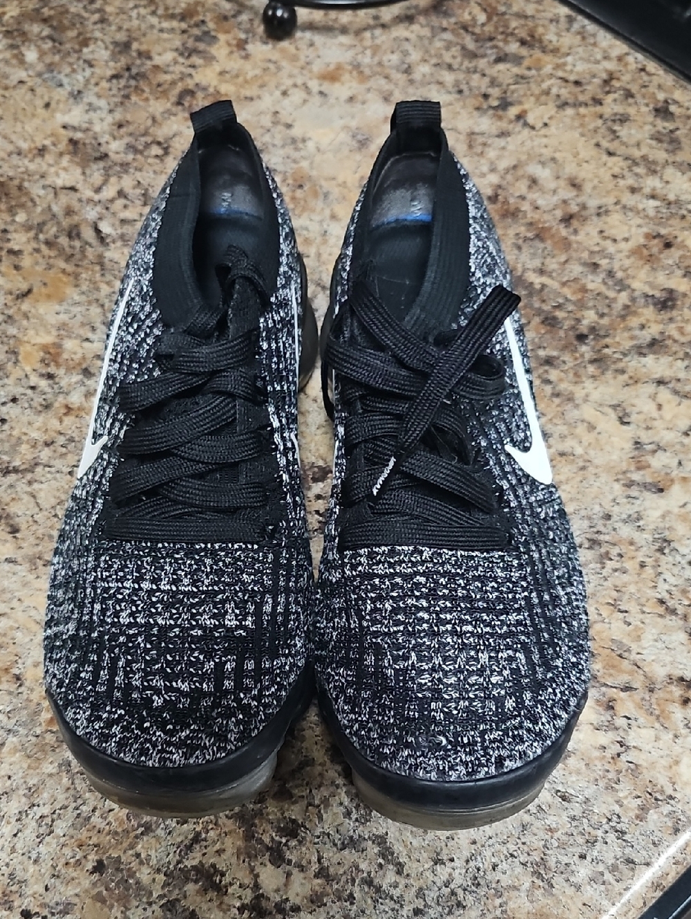 Nike Women's Black & White Knit Lace-Up Sneakers